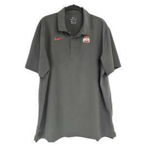 Nike Ohio State Buckeyes Polo Size XL Black College Football Dri-Fit Tailgate